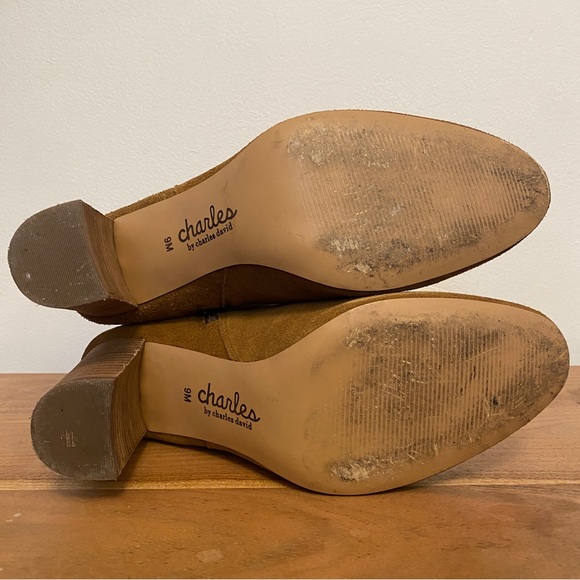 Charles By David Charles - Boulder Suede Booties with Fringe - Cognac Sz 9 - Picture 11 of 16